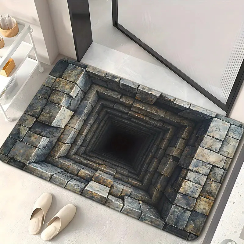 TEMU ビジュアル 3D 効果家庭用フロアマット玄関エントランス汚れにくいお手入れが簡単なドアマット浴室滑り止め吸収性フットマット|undefined