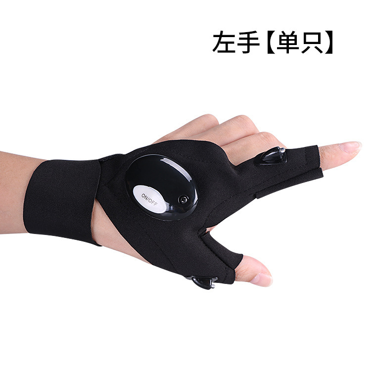 Led懐中電灯発光釣り手袋修理照明指灯冬屋外釣り半指手袋メーカー|undefined