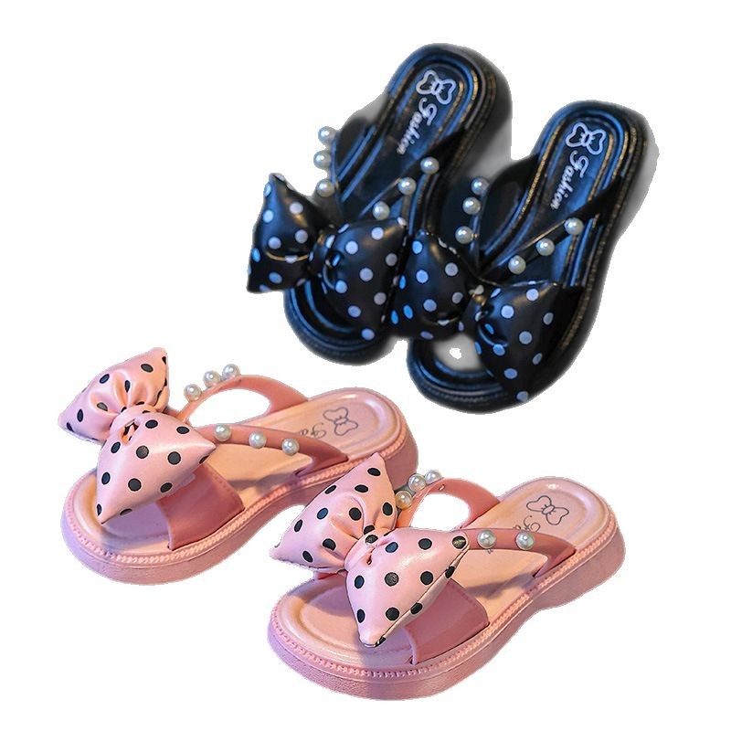 Zapatillas para niños verano niña pequeña fragancia antideslizante fondo suave lazo zapatos de playa para bebés niñas zapatillas de princesa.
