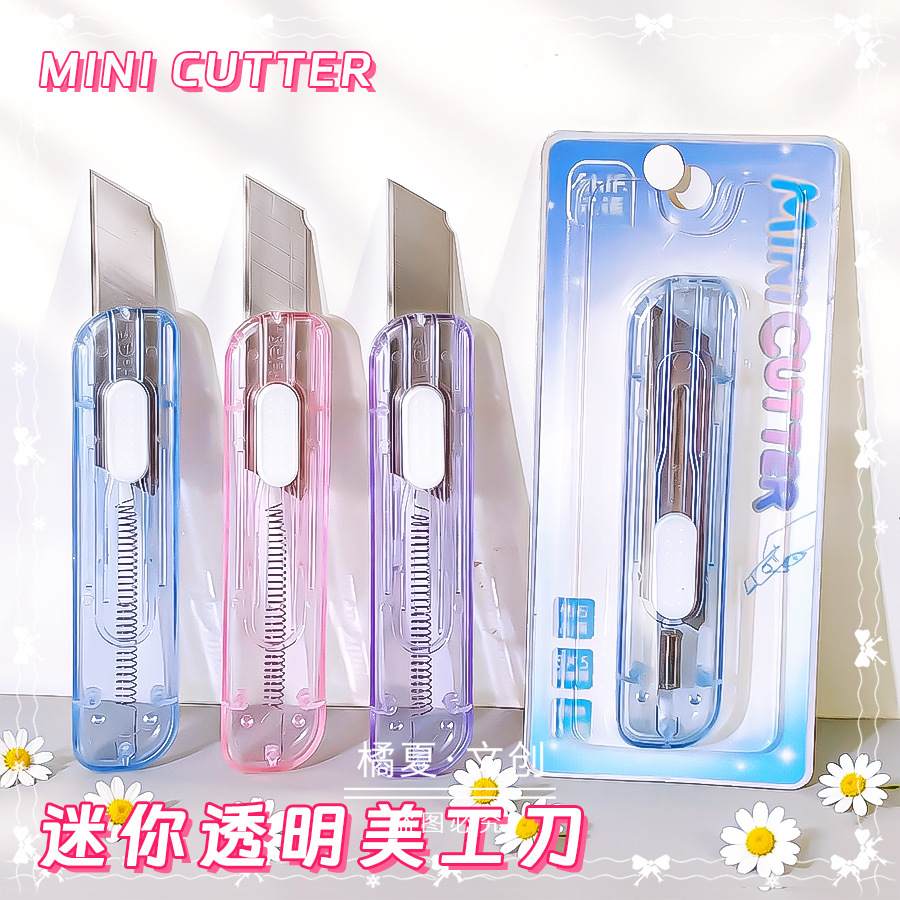 Pioneer 8188 Crystal Utility Knife, High-Value Transparent Plastic Student Craft Paper Cutter, Office Knife for Unpacking Packages