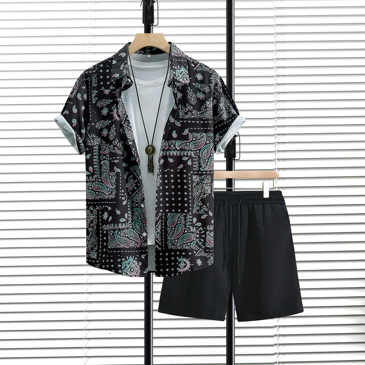 블랙 캐슈 블랙 바지 세트