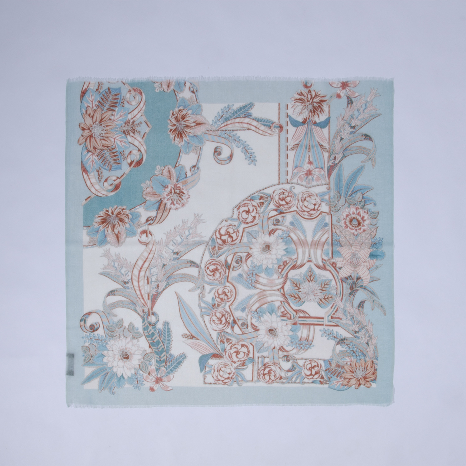 Versión coreana de la nueva bufanda de seda cuadrada pequeña de cachemira pura de 70cm impresa, bufanda de flor de anacardo grande, disponible en stock transfronterizo