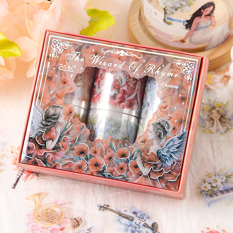 Yun Yun Wizard transparente pegatinas de cinta adhesiva impermeable pet rolldiy diario decoración material de fondo pegatinas de instrumentos musicales