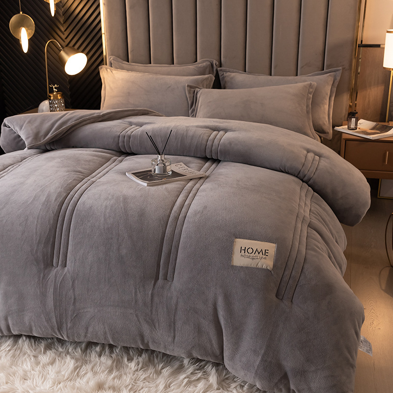 工場直販 両面ミルクベルベット冬用掛け布団 暖かい羊毛ベルベット掛け布団 春秋用掛け布団芯 ライブ配信対応 柔らかい