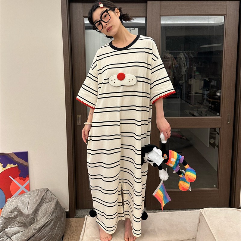 Xiaohongshu Douyin Dropshipping Cute Short-Sleeved One-Piece Pajamas for Women, Summer Home Wear, Sleep Dress That Can Be Worn Outside, Cross-Border Wholesale Xiaohongshu Douyin Dropshipping Cute Short-Sleeved One-Piece Pajamas for Women, Summer Home Wear, Sleep Dress That Can Be Worn Outside, Cross-Border Wholesale