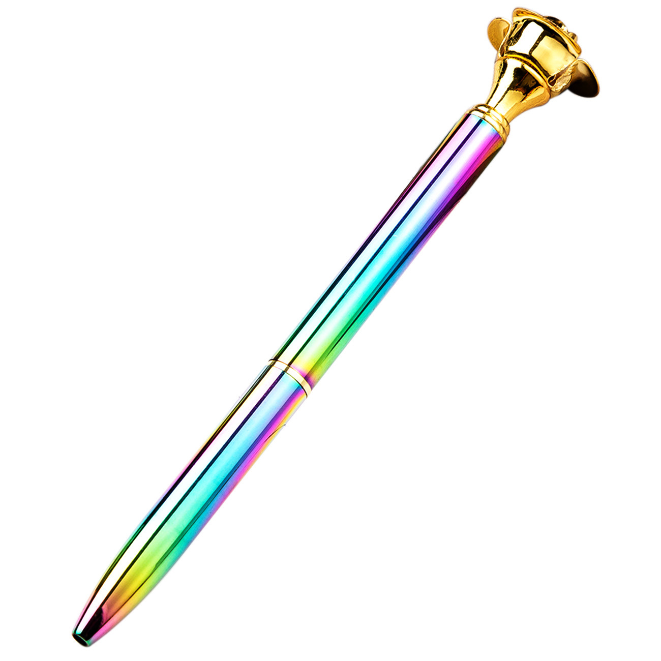 Rose galvanizado lápiz de bola de metal de alto valor de cara lápiz neutro estudiantes jóvenes bolígrafos de regalo en stock bolígrafos publicitarios