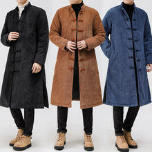 2023秋冬新款中国风男装复古潮流棉服保暖棉袄日系中长款棉衣大衣