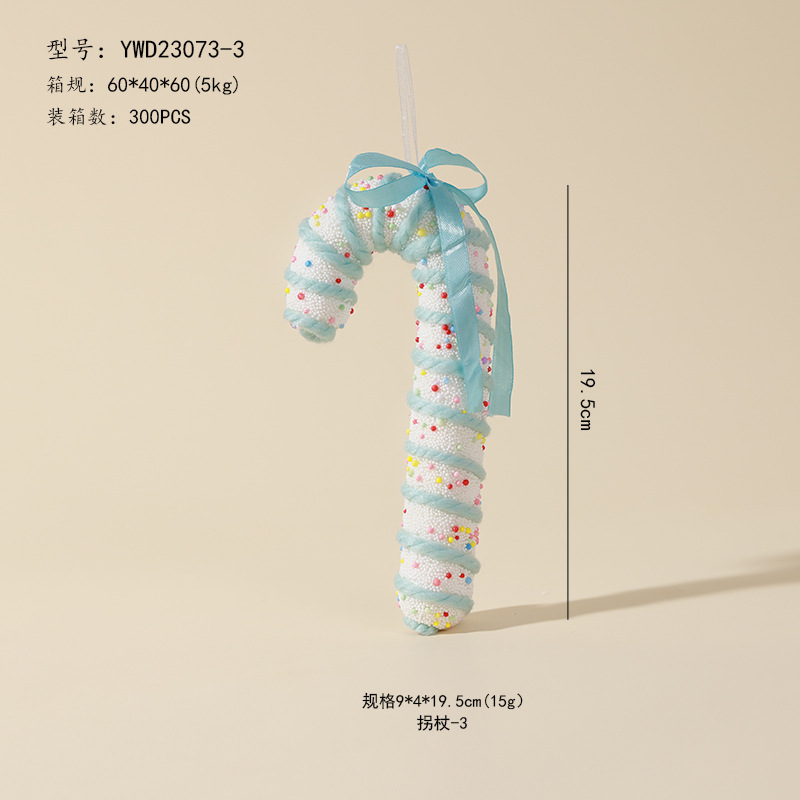 Ventas transfronterizas de muletas coloridas decoraciones de Navidad dulces adornos de árbol de Navidad colgante dopamina props de disparo