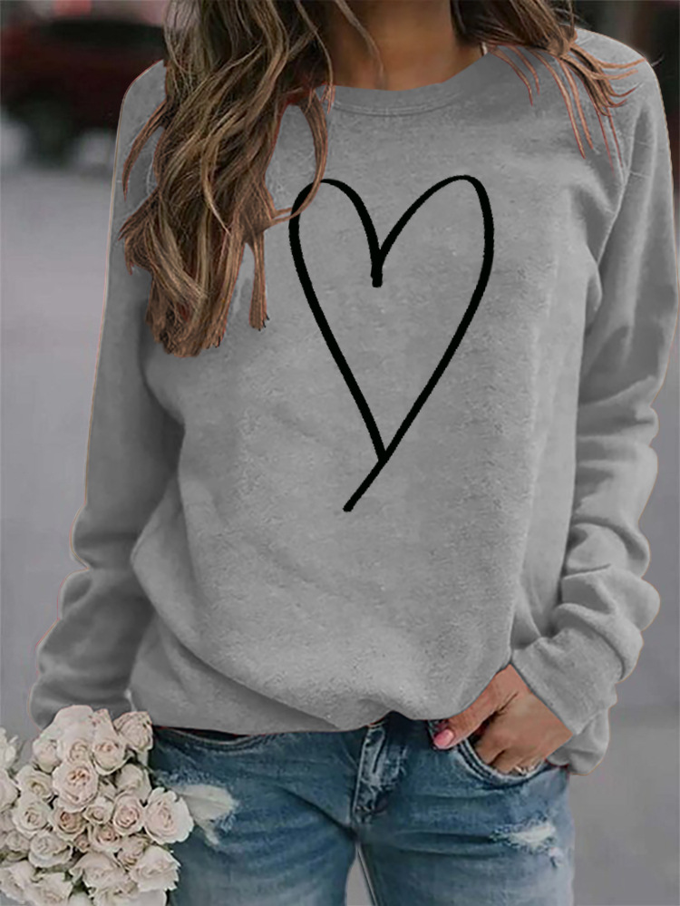 Mujeres Sudadera Manga Larga Sudaderas Con Capucha Y Sudaderas Impresión Moda Forma De Corazón display picture 16