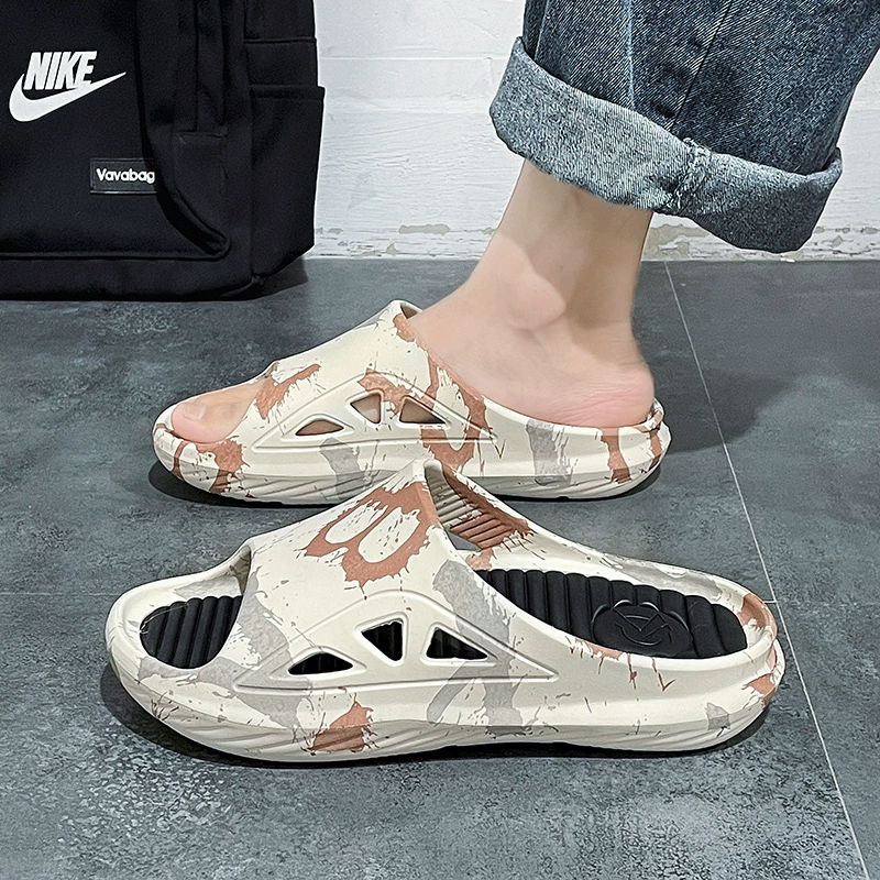 Мужские летние тапочки, нескользящие, универсальные, большой размер 46, толстая подошва, наступающие на дерьмо, верхняя одежда, домашние мужские вьетнамские пляжные сандалии