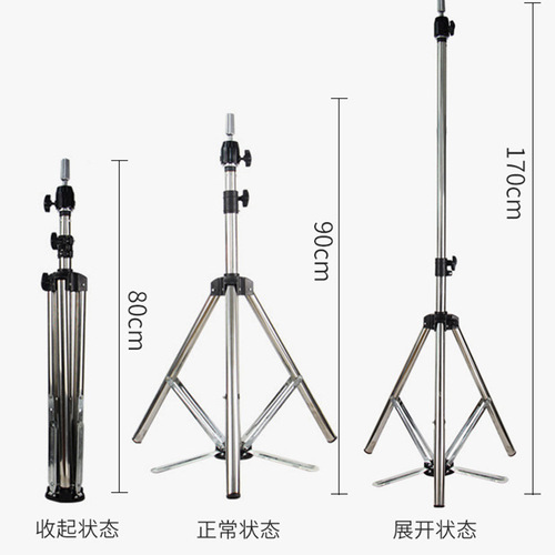 Head mold stand, dummy head hair cutting stand, model head wig stand, three-legged stand, hairdressing figurine model head, floor triangular stand