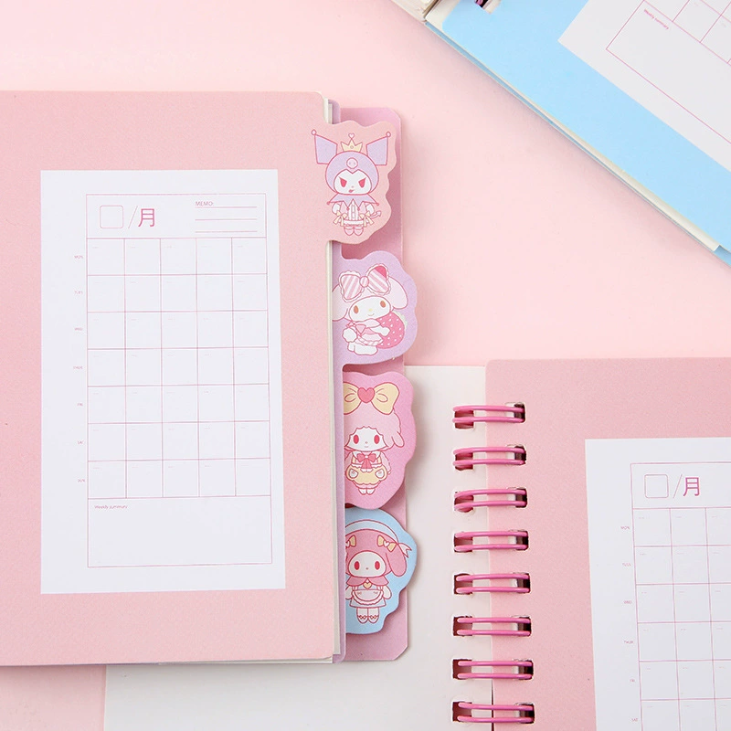 Блокнот на пружине Sanrio A7, милое бронзирование на обложке, съёмные листы, стильные канцелярские
