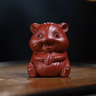 Yixing Purple Sand and Red Clay Dahongpao Tea Pet Figurine Can Be Used as a Sculpture or Groundhog