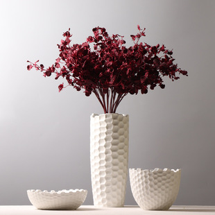 European-style Creative Matte White Ceramic Fruit Tray Living Room Coffee Table Hotel Supplies Decorative Fruit Basket Flower Vase Ornaments