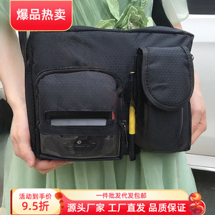 Waist bag waterproof shoulder bag backpack messenger bag solid color courier large capacity courier portable printer postage