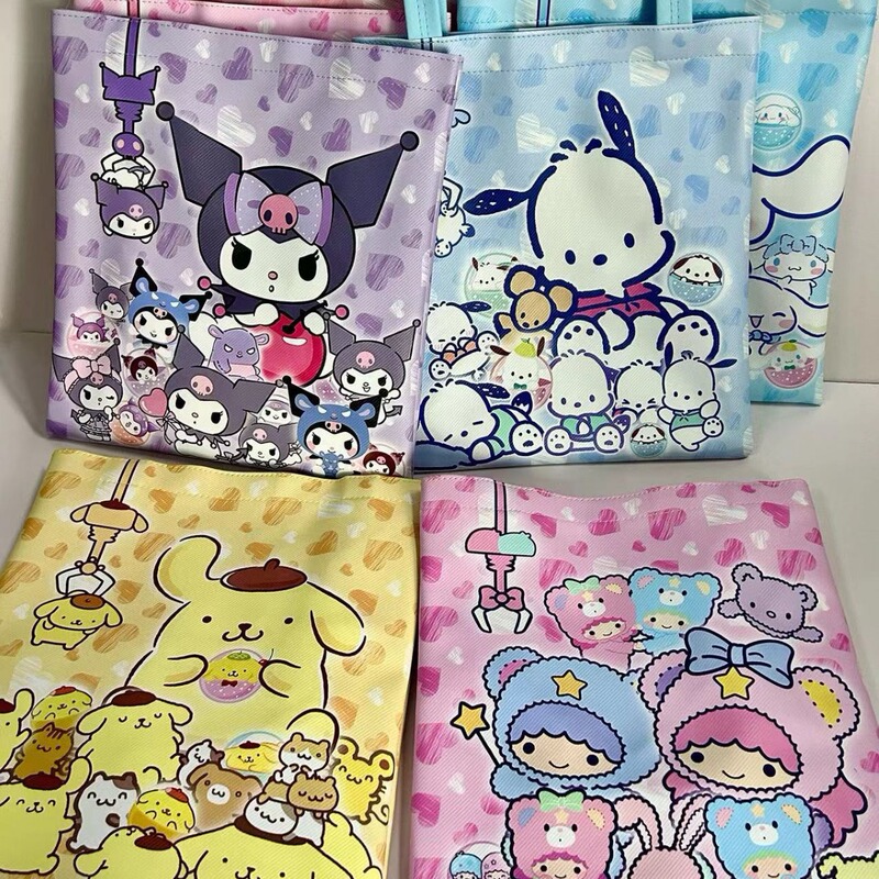 Casual Travel Shoulder Handbag Big Head Kurumi PC Dog Plaid Printing Small White Leather Waterproof Tote Shopping