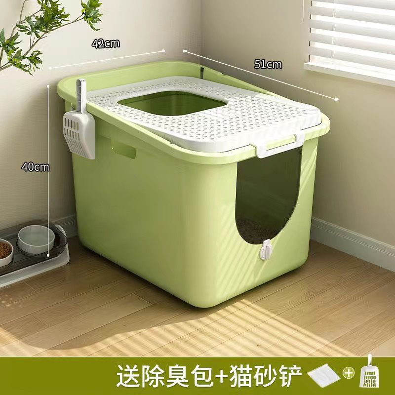 [그린] 대형 모래 조절 및 비말 방지 무료 삽 + 탈취 가방 (비말 방지 및 누출 방지)