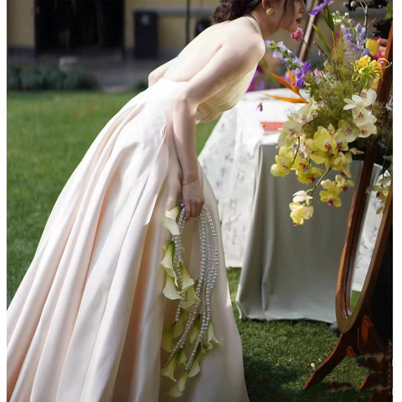 新しいパールオランダカイウの花の花束 DIY 材料パッケージ花嫁の手持ちの花の結婚式の写真撮影取り外し可能な手持ちの花|undefined