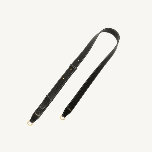 Leather shoulder strap - black (A version buckle)