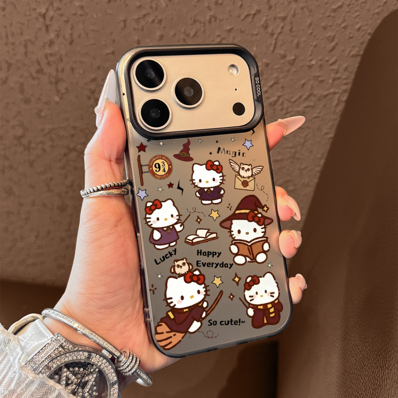 Magic Kt Cat Phone Case Suitable for Apple 17 Pro Max, 15 Plus, New 16E, Niche Matte Samsung S25 Cross-Border