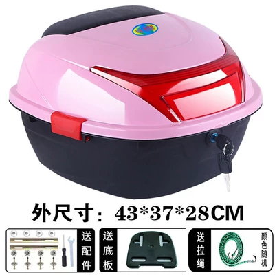 Storage Box – Motorcycle trunk - large-size-f049-pink-large-thickened-side-buckle-version-side-buckle-red-and-black-randomly-distributed