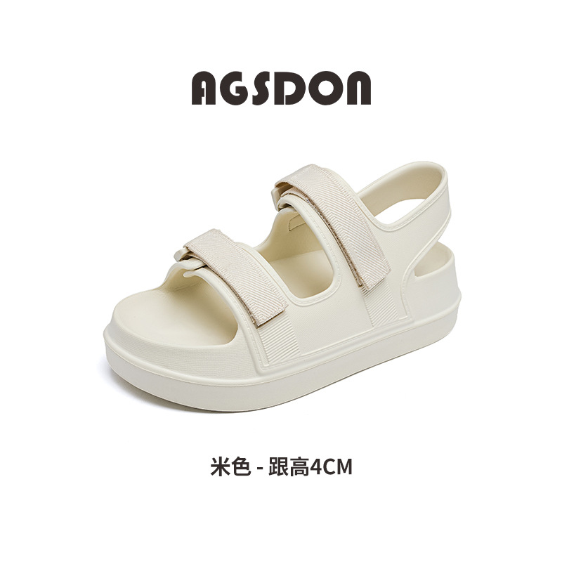 Augustion sandalias deportivas negras para mujer 2025 nuevos zapatos de playa de moda de suela gruesa de primavera y verano para llevar sandalias romanas