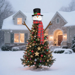 国境を越えた新製品ホットセールクリスマス雪だるま人形クリスマスツリートップ装飾オーナメントお祭り雰囲気小道具ツリートップスター