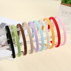 新款毛線針織發箍主體diy百搭簡約細款發箍純色甜美兒童束髮頭箍