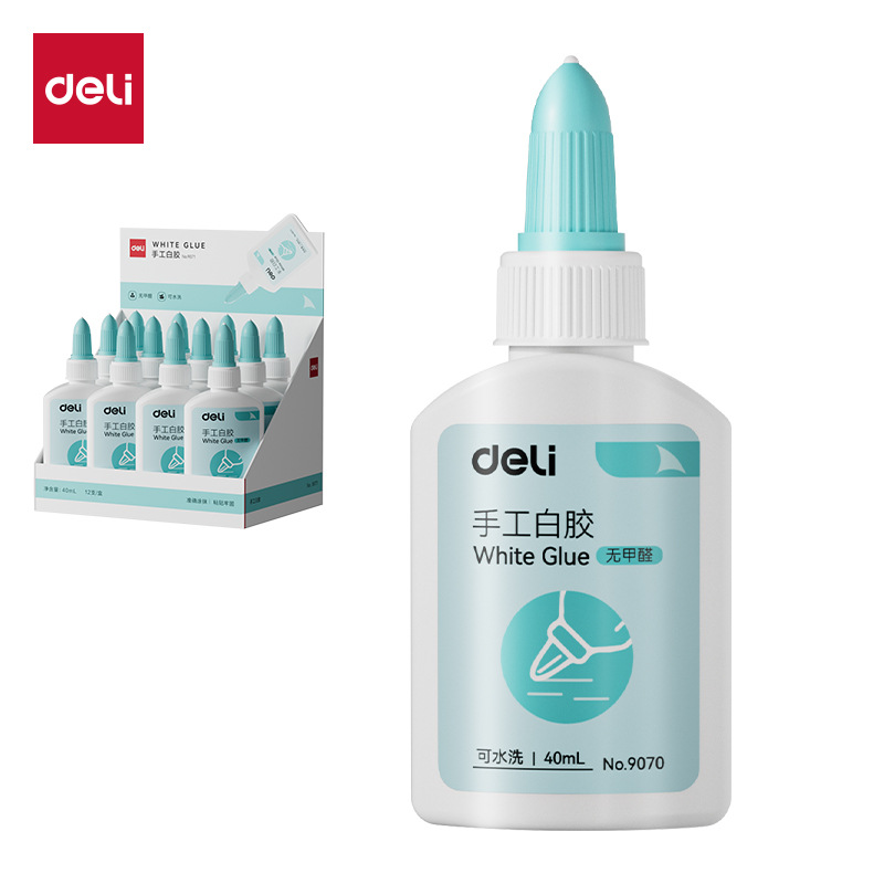 Deli 9070/9071 Handmade White Glue, White Latex Glue, Quick-Drying Latex Adhesive for Children's Diy, Kindergarten Woodworking
