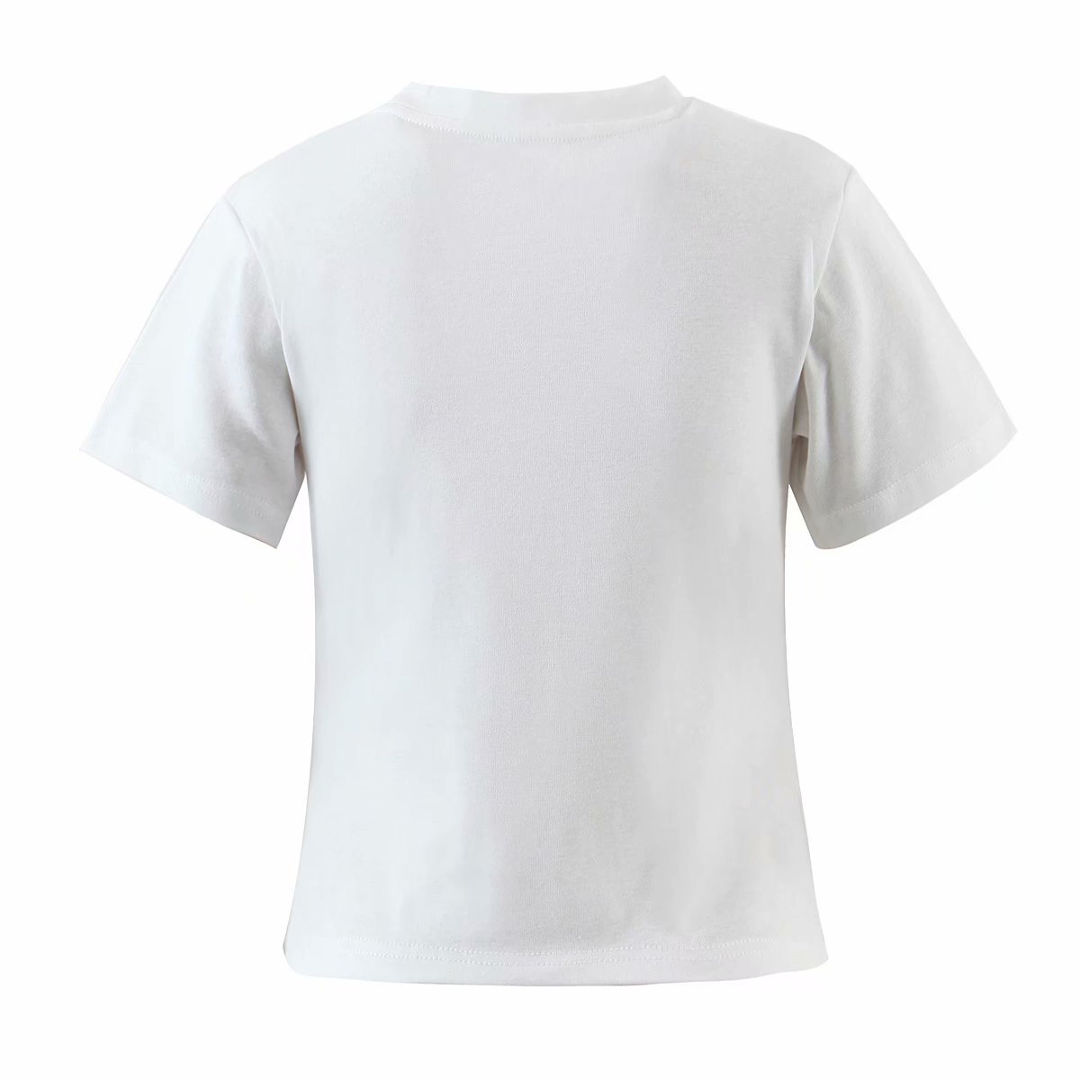 camiseta de manga corta con cuello redondo y estampado de letras con estampado de conejo NSAM55343