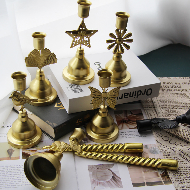 European style retro wrought iron candlestick ornaments Christmas…