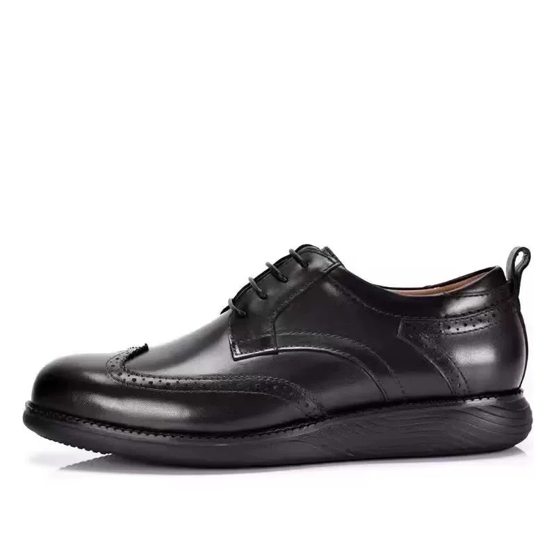 ShoeVault Brand Top Layer Cowhide Professional Men's Leather Business Elegant Gentleman Lace-up Simple Derby Shoes Customization_voghion.com