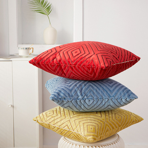 Nordic knitted cut velvet cushion cover Amazon home fabric sofa cushion bedside pillow office nap cushion