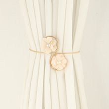 轻奢创意简约玫瑰花开口免打孔随意造型窗帘扣窗帘绑带厂家直销