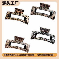 人気の売れ筋ヒョウ柄プリントヘアクリップ、気質のある後頭部ヘアシャーククリップ、高級レトロでしっかりとしたヘアアクセサリー工場
