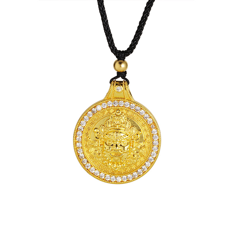 Vietnam Shajin Luohan disco micro aleación de cobre collar de cuerda negra Yiwu joyería China fábrica de suministro al por mayor image 6