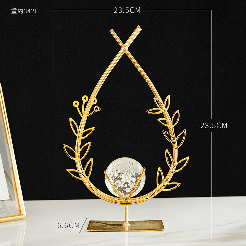 Líneas creativas de metal cristal bola decoración de nicho de alta calidad sala de estar dormitorio oficina decoración de escritorio