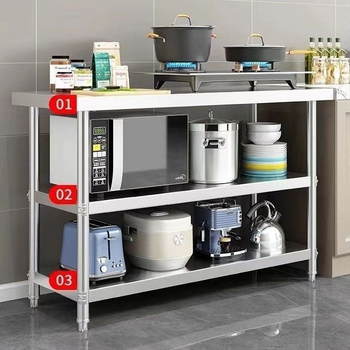 包邮拆装双层不锈钢工作台饭店厨房操作台工作桌打荷台打包装台面