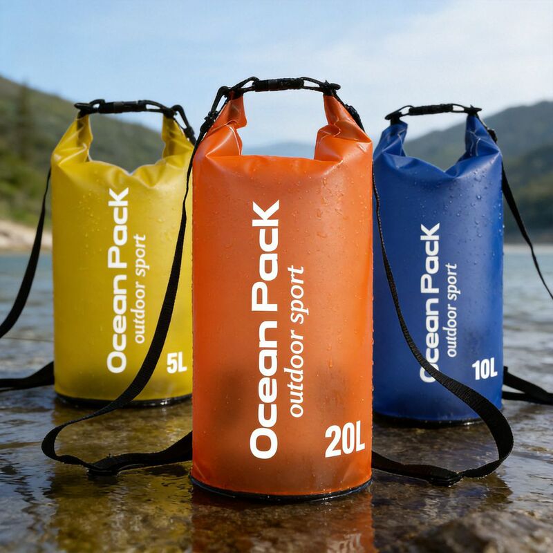 Directly supplied lightweight waterproof bucket bag, frosted PVC transparent waterproof bucket bag, beach and stream waterproof bag, outdoor dry bag
