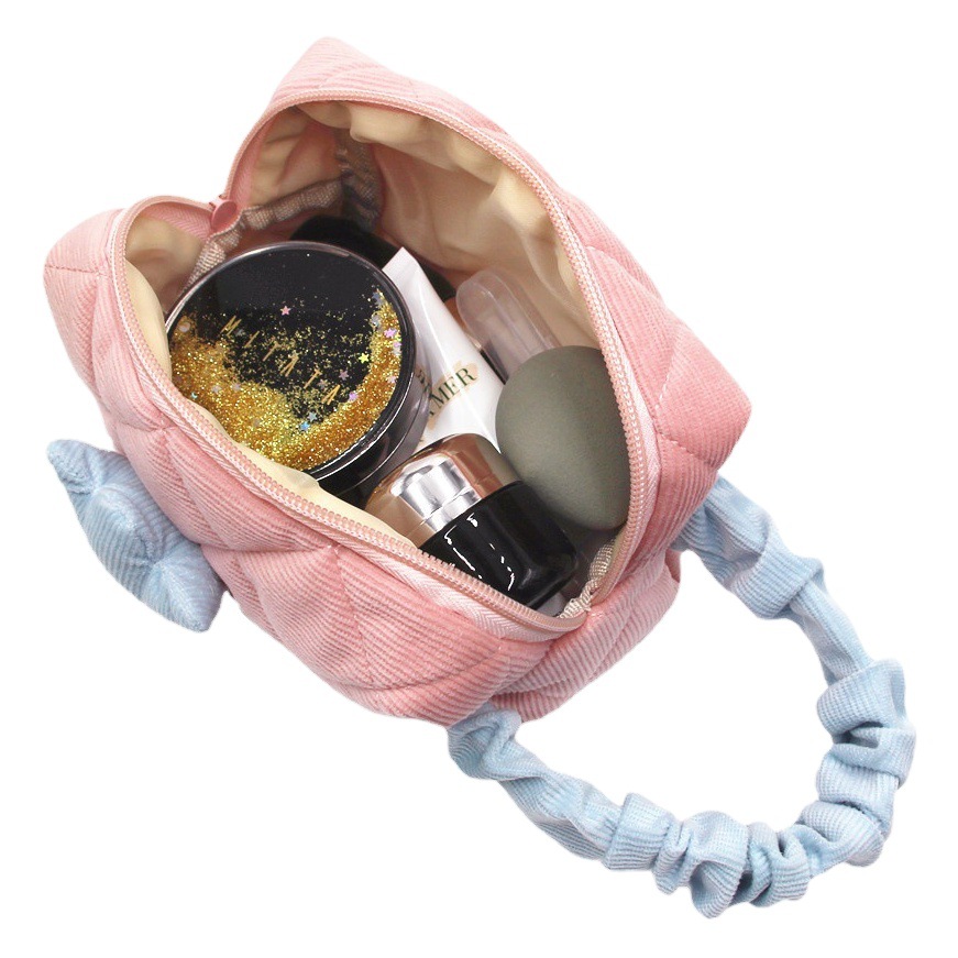 Nueva pana de gran capacidad ins flor Linda bolsa de cosméticos bolsa de almacenamiento de lavado portátil para mujer bolso de maquillaje