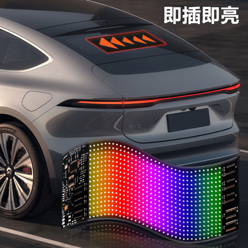 LED pantalla flexible APP bluetooth coche publicidad pantalla IP65 impermeable a todo color inteligente HD coche pegatinas pantalla suave