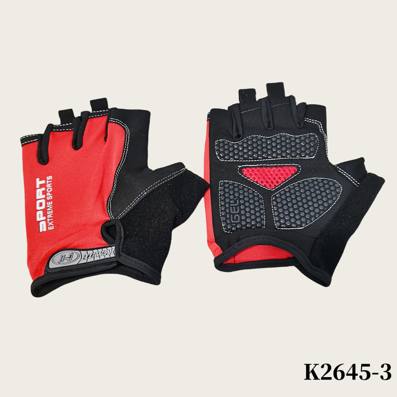 프리미엄 반손가락 장갑-레드
