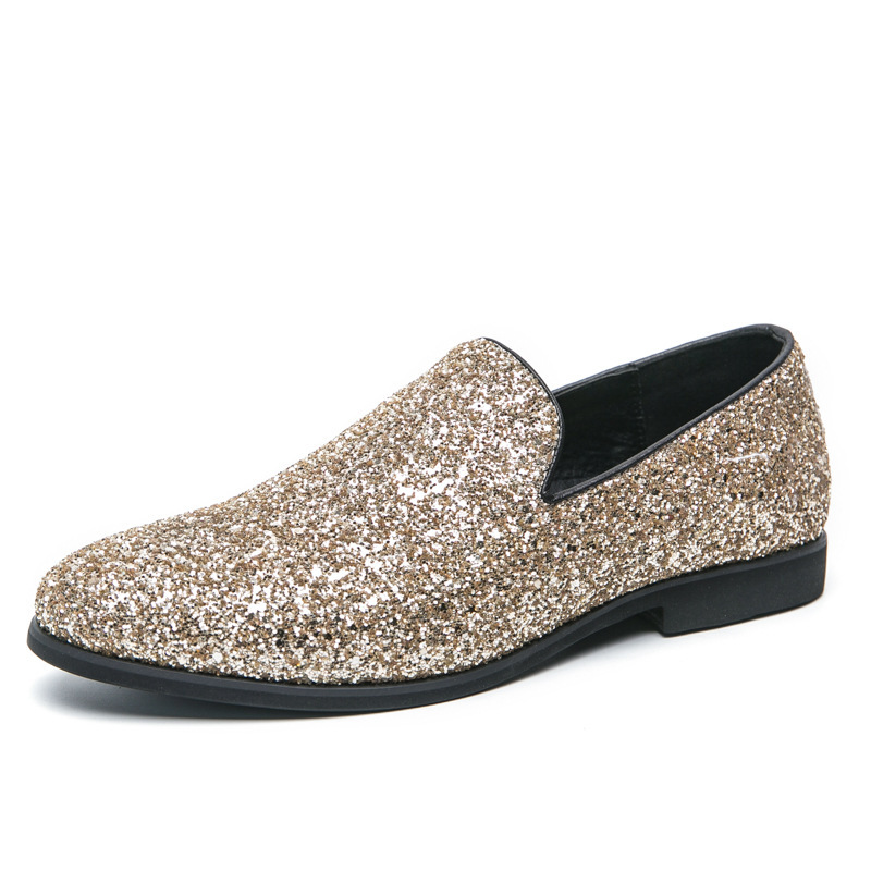 Otoño nuevo hombre cuero brillante zapatos casuales de cuero zapatos de moda de tamaño grande Lefour zapatos de moda zapatos de club nocturno zapatos de peluquería Bean