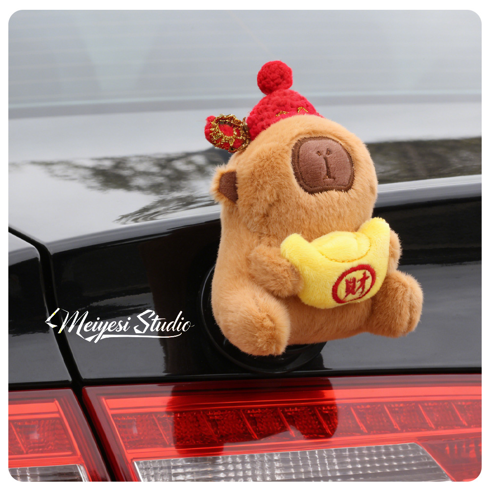 Aplicable para Tesla accesorios de cola de automóviles muñecas pegatinas de automóviles de muñecas Capibara clips muñecas accesorios de automóviles exteriores