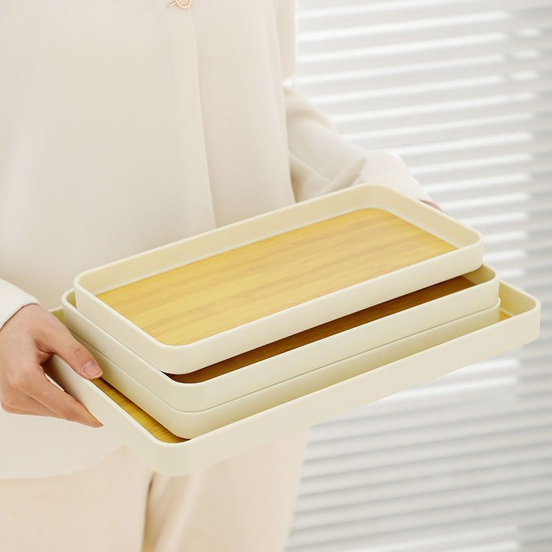 bandeja de madera imitación creativa doméstica inins ventana plato de taza de té plato de plástico nórdico plato de fruta plato de té