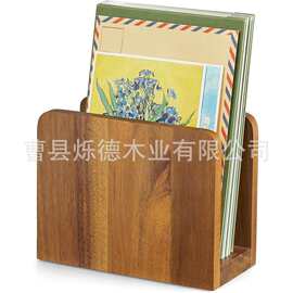木质方形邮件信封置物架乡村复古站立式纸巾架信件贺卡实木置物架