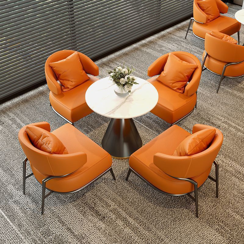 [바이브런트 오렌지] 의자 2개 + 원형테이블 60