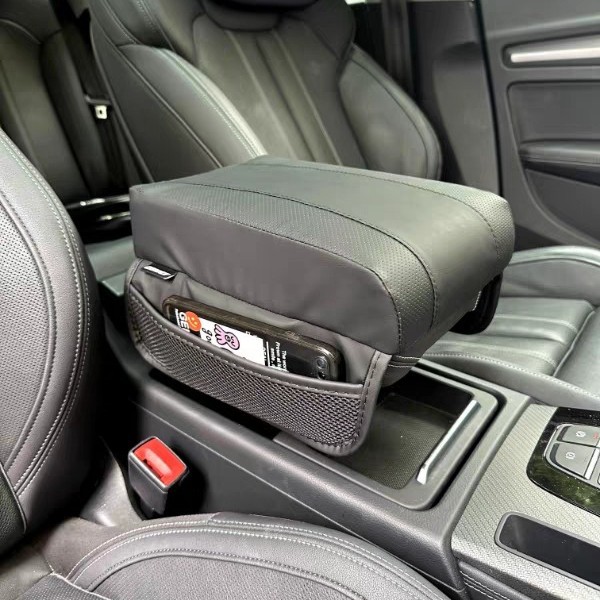 Car Armrest Box Memory Sponge Booster Pad Plus Storage Bag Car Armrest Pad Bag Interior Modification for All Seasons