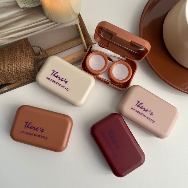 Original box fun ins with mirror portable contact lens box beauty pupil box care box/HQ-55 simple wholesale