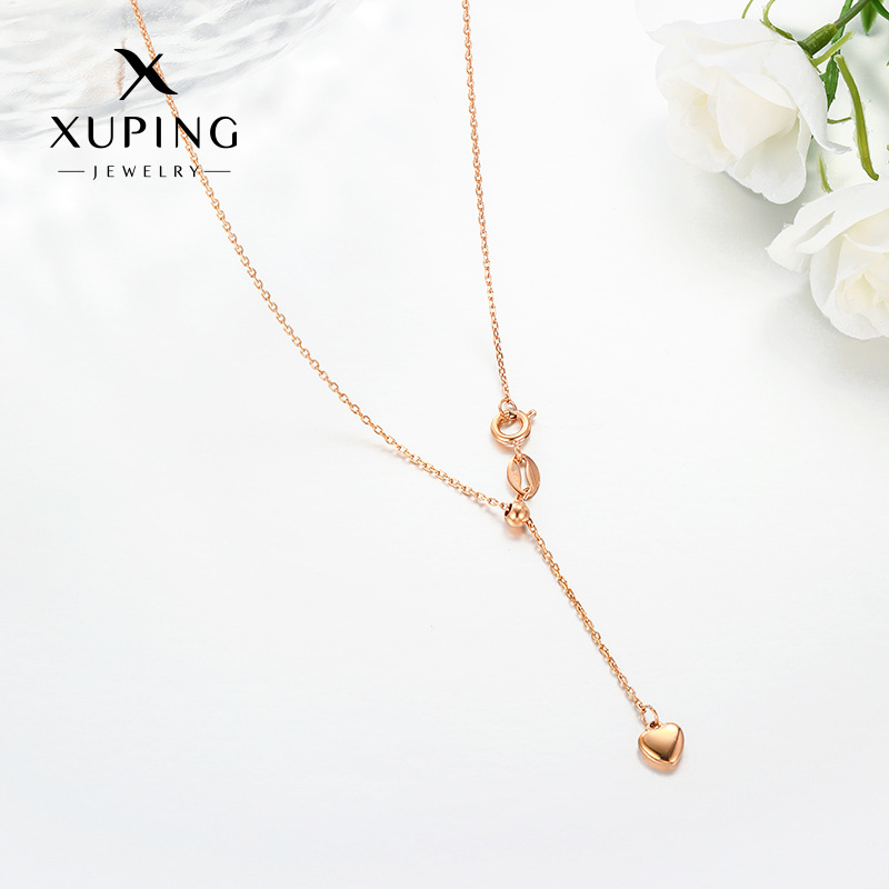 Joyería de Xusing 18K chapado en oro stretch collar femenino moda europea y americana borla del corazón temperamento ajustable cadena clavícula